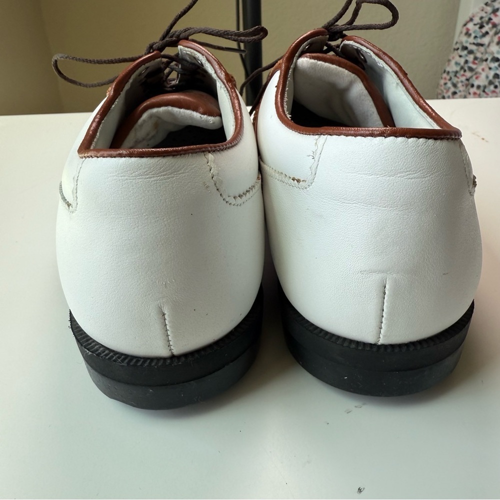FootJoy DryJoys 99093 Brown/White Saddle Golf Shoes Soft Spike Men 5 1/2 M - Picture 7 of 11